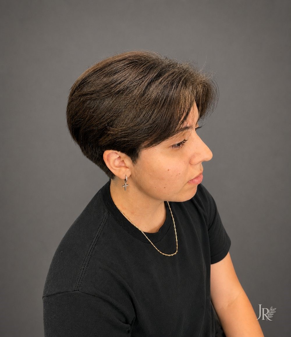 Middle part taper fade by Jenn Rose